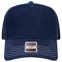 OTTO 32-285 5 Panel Mid Profile Mesh Back Trucker Cap - Nvy/Wt - Nvy/Wt / 6 1/2’’ - 7 5/8’’