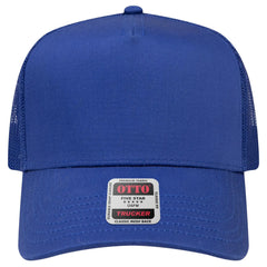 OTTO 32-285 5 Panel Mid Profile Mesh Back Trucker Cap - Royal