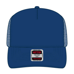 OTTO 32-285 5 Panel Mid Profile Mesh Back Trucker Cap - Royal - Royal / 6 1/2’’ - 7 5/8’’