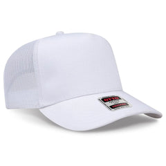 OTTO 32-285 5 Panel Mid Profile Mesh Back Trucker Cap - White
