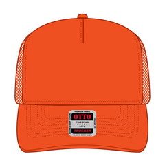 OTTO 32-285 Neon 5 Panel Mid Profile Mesh Back Trucker Cap - N. Orange - N. Orange / 6 1/2’’ - 7 5/8’’