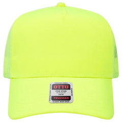 OTTO 32-285 Neon 5 Panel Mid Profile Mesh Back Trucker Cap - N. Yellow - N. Yellow / 6 1/2’’ - 7 5/8’’