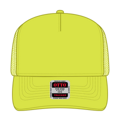 OTTO 32-285 Neon 5 Panel Mid Profile Mesh Back Trucker Cap - N. Yellow - N. Yellow / 6 1/2’’ - 7 5/8’’