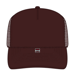 OTTO 32-467 5 Panel Mid Profile Mesh Back Trucker Cap - Brown - Brown / 6 1/2’’ - 7 5/8’’