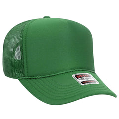 OTTO 32-467 5 Panel Mid Profile Mesh Back Trucker Cap - Kelly - Kelly / 6 1/2’’ - 7 5/8’’