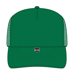 OTTO 32-467 5 Panel Mid Profile Mesh Back Trucker Cap - Kelly - Kelly / 6 1/2’’ - 7 5/8’’