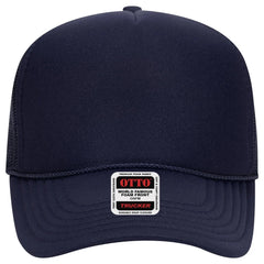 OTTO 32-467 5 Panel Mid Profile Mesh Back Trucker Cap - Navy - Navy / 6 1/2’’ - 7 5/8’’