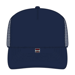 OTTO 32-467 5 Panel Mid Profile Mesh Back Trucker Cap - Navy - Navy / 6 1/2’’ - 7 5/8’’