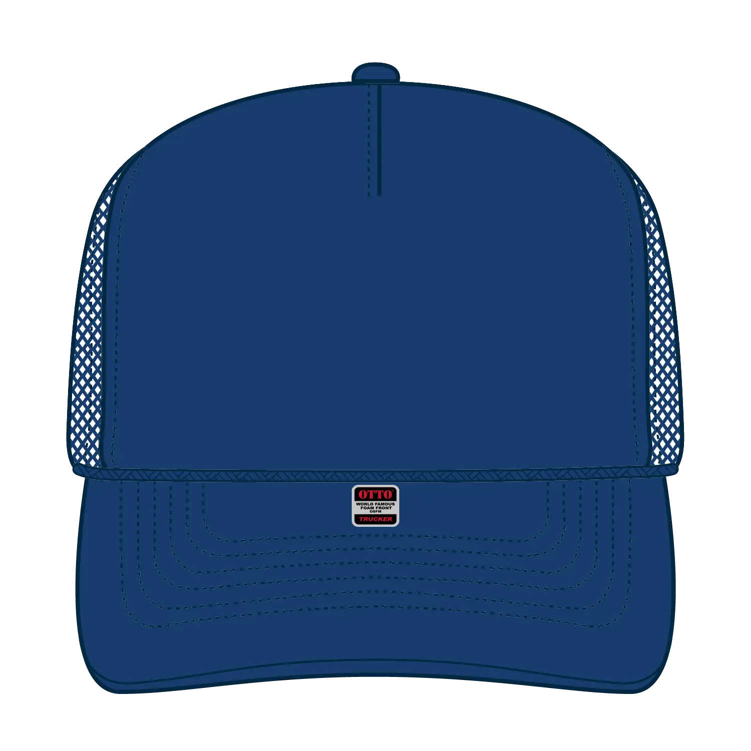 OTTO 32-467 5 Panel Mid Profile Mesh Back Trucker Cap - Royal - Royal / 6 1/2’’ - 7 5/8’’