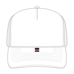 OTTO 32-467 5 Panel Mid Profile Mesh Back Trucker Cap - White - White / 6 1/2’’ - 7 5/8’’