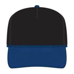 OTTO 37-143 5 Panel High Crown Baseball Cap - Royal/Black - Royal/Black / 6 1/2’’ - 7 5/8’’