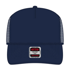 OTTO 39-071 5 Panel Mid Profile Mesh Back Trucker Cap - Navy - Navy / 6 1/2’’ - 7 5/8’’