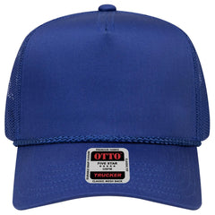 OTTO 39-071 5 Panel Mid Profile Mesh Back Trucker Cap - Royal - Royal / 6 1/2’’ - 7 5/8’’
