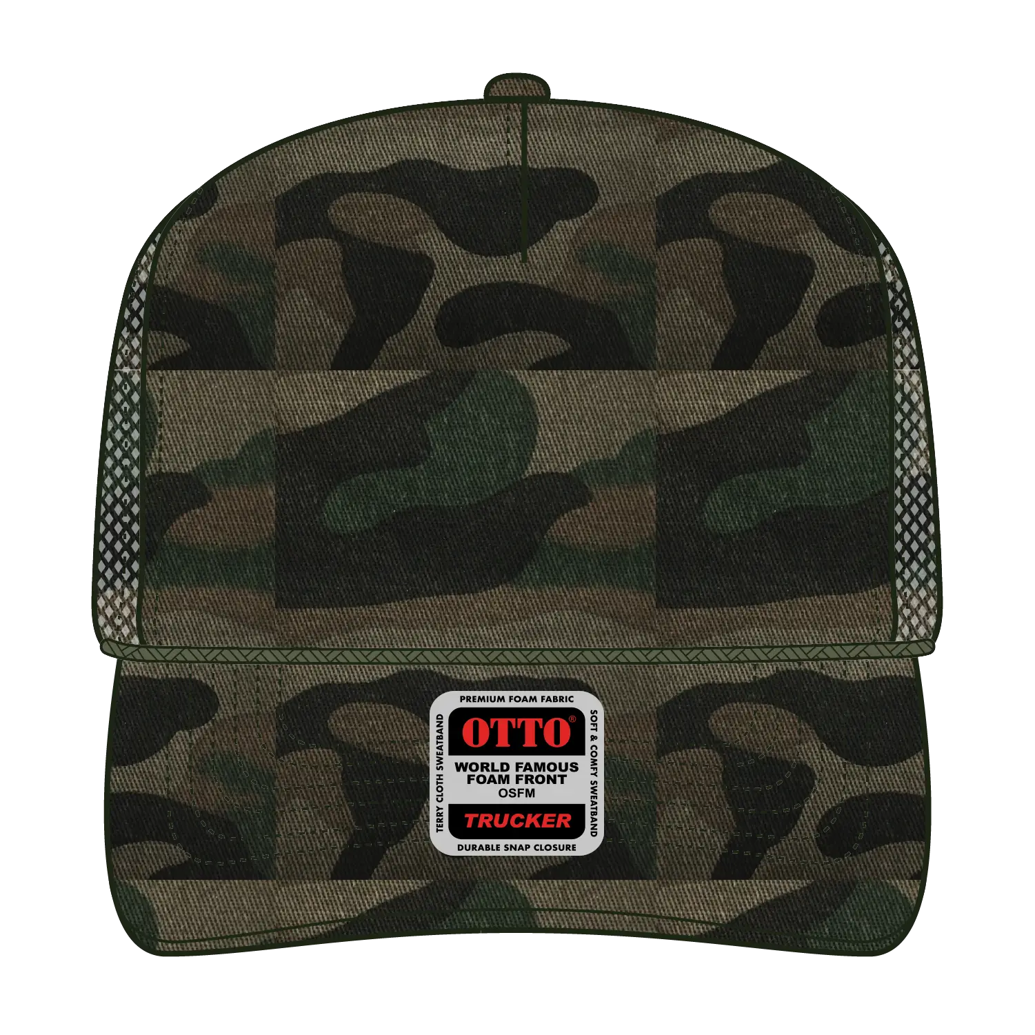 OTTO 39-165 5 Panel High Crown Mesh Back Trucker Cap - 0703CPB - 0703CPB / 6 1/2’’ - 7 5/8’’