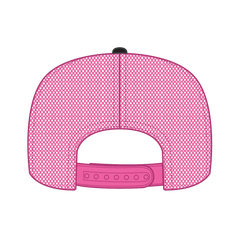 OTTO 39-165 5 Panel High Crown Mesh Back Trucker Cap - Blk/Blk/N.Pnk - Blk/Blk/N.Pnk / 6 1/2’’ - 7 5/8’’