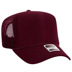 OTTO 39-165 5 Panel High Crown Mesh Back Trucker Cap - Burg. Marn - Burg. Marn / 6 1/2’’ - 7 5/8’’