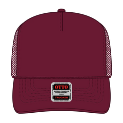 OTTO 39-165 5 Panel High Crown Mesh Back Trucker Cap - Burg. Marn - Burg. Marn / 6 1/2’’ - 7 5/8’’