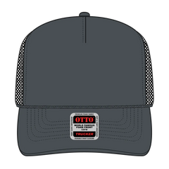 OTTO 39-165 5 Panel High Crown Mesh Back Trucker Cap - Ch.Gry/Ch.Gry/Blk - Ch.Gry/Ch.Gry/Blk / 6 1/2’’ - 7 5/8’’