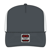 OTTO 39-165 5 Panel High Crown Mesh Back Trucker Cap - Ch.Gry/Ch.Gry/Wht - Ch.Gry/Ch.Gry/Wht / 6 1/2’’ - 7 5/8’’