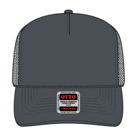 OTTO 39-165 5 Panel High Crown Mesh Back Trucker Cap - Char. Gray - Char. Gray / 6 1/2’’ - 7 5/8’’