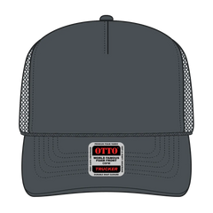 OTTO 39-165 5 Panel High Crown Mesh Back Trucker Cap - Char. Gray - Char. Gray / 6 1/2’’ - 7 5/8’’