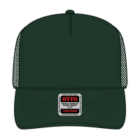 OTTO 39-165 5 Panel High Crown Mesh Back Trucker Cap - Dk. Green - Dk. Green / 6 1/2’’ - 7 5/8’’
