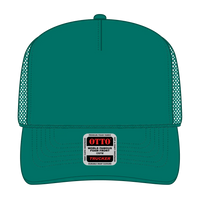 OTTO 39-165 5 Panel High Crown Mesh Back Trucker Cap - Jade - Jade / 6 1/2’’ - 7 5/8’’