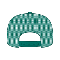 OTTO 39-165 5 Panel High Crown Mesh Back Trucker Cap - Jade/Wht/Jade