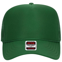 OTTO 39-165 5 Panel High Crown Mesh Back Trucker Cap - Kelly