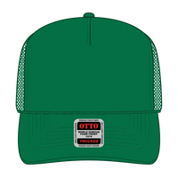 OTTO 39-165 5 Panel High Crown Mesh Back Trucker Cap - Kelly - Kelly / 6 1/2’’ - 7 5/8’’