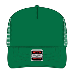 OTTO 39-165 5 Panel High Crown Mesh Back Trucker Cap - Kelly - Kelly / 6 1/2’’ - 7 5/8’’