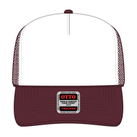 OTTO 39-165 5 Panel High Crown Mesh Back Trucker Cap - Mrn/Wht/Mrn - Mrn/Wht/Mrn / 6 1/2’’ - 7 5/8’’