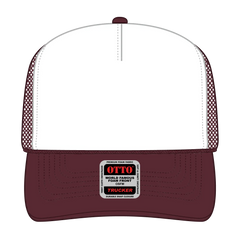 OTTO 39-165 5 Panel High Crown Mesh Back Trucker Cap - Mrn/Wht/Mrn - Mrn/Wht/Mrn / 6 1/2’’ - 7 5/8’’