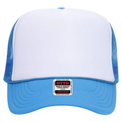 OTTO 39-165 5 Panel High Crown Mesh Back Trucker Cap - N.Blu/Wht/N.Blu - N.Blu/Wht/N.Blu / 6 1/2’’ - 7 5/8’’