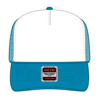 OTTO 39-165 5 Panel High Crown Mesh Back Trucker Cap - N.Blu/Wht/N.Blu - N.Blu/Wht/N.Blu / 6 1/2’’ - 7 5/8’’