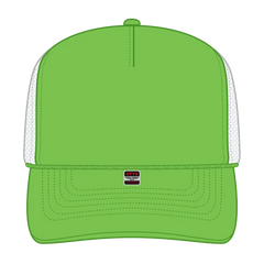 OTTO 39-165 5 Panel High Crown Mesh Back Trucker Cap - N Grn/N Grn/Wht - N Grn/N Grn/Wht / 6 1/2’’ - 7 5/8’’