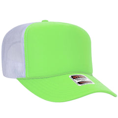 OTTO 39-165 5 Panel High Crown Mesh Back Trucker Cap - N Grn/N Grn/Wht - N Grn/N Grn/Wht / 6 1/2’’ - 7 5/8’’