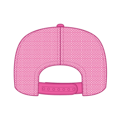OTTO 39-165 5 Panel High Crown Mesh Back Trucker Cap - N.Pnk/Wht/N.Pnk