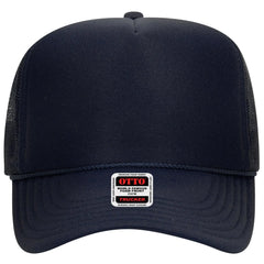 OTTO 39-165 5 Panel High Crown Mesh Back Trucker Cap - Navy