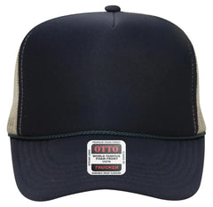 OTTO 39-165 5 Panel High Crown Mesh Back Trucker Cap - Nvy/Nvy/Kha - Nvy/Nvy/Kha / 6 1/2’’ - 7 5/8’’