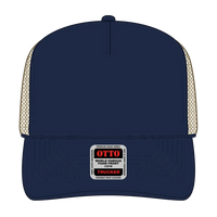 OTTO 39-165 5 Panel High Crown Mesh Back Trucker Cap - Nvy/Nvy/Kha - Nvy/Nvy/Kha / 6 1/2’’ - 7 5/8’’