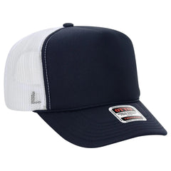 OTTO 39-165 5 Panel High Crown Mesh Back Trucker Cap - Nvy/Nvy/Wht - Nvy/Nvy/Wht / 6 1/2’’ - 7 5/8’’