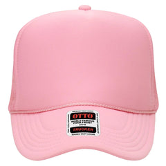 OTTO 39-165 5 Panel High Crown Mesh Back Trucker Cap - Pink