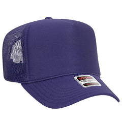 OTTO 39-165 5 Panel High Crown Mesh Back Trucker Cap - Purple