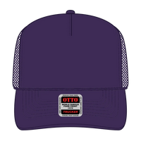 OTTO 39-165 5 Panel High Crown Mesh Back Trucker Cap - Purple - Purple / 6 1/2’’ - 7 5/8’’