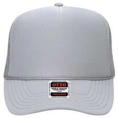 OTTO 39-165 5 Panel High Crown Mesh Back Trucker Cap - Silver Gray - Silver Gray / 6 1/2’’ - 7 5/8’’