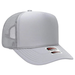 OTTO 39-165 5 Panel High Crown Mesh Back Trucker Cap - Silver Gray - Silver Gray / 6 1/2’’ - 7 5/8’’