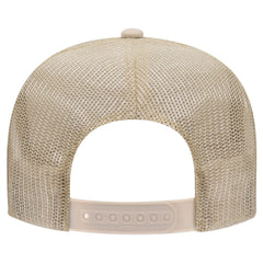 OTTO 39-165 5 Panel High Crown Mesh Back Trucker Cap - Tan - Tan / 6 1/2’’ - 7 5/8’’