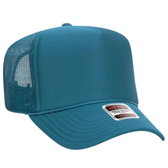 OTTO 39-165 5 Panel High Crown Mesh Back Trucker Cap - Turquoise