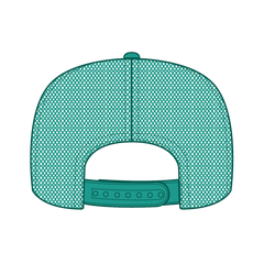OTTO 39-165 5 Panel High Crown Mesh Back Trucker Cap - Turquoise